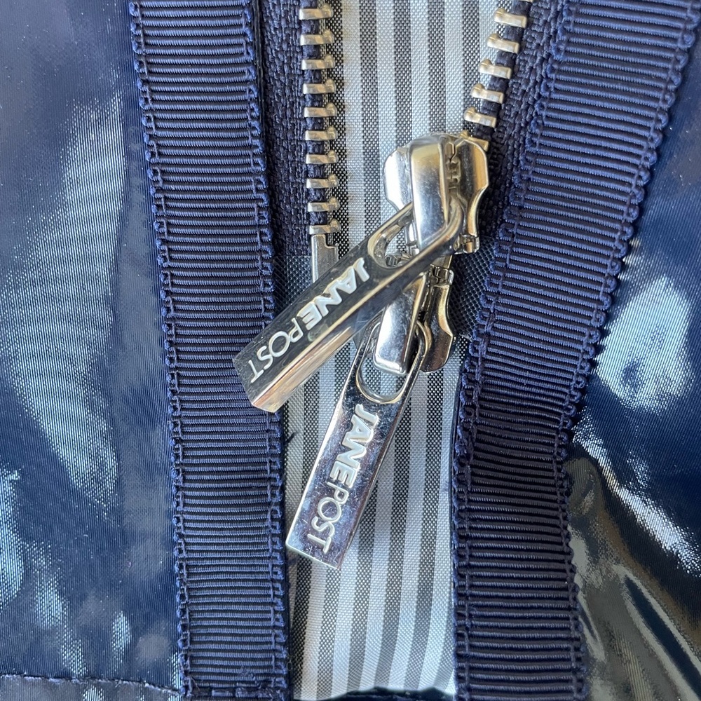 Jane Post Shiny Navy Hooded Utility Jacket - Picture 12 of 16